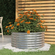 vidaXL ezüstszínű porszórt acél kerti ültetőláda 80 x 80 x 36 cm kerti tárolás