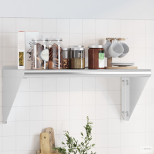 vidaXL Ezüstszínű rozsdamentes acél falipolc 75 x 30 x 31 cm bútor