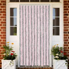 vidaXL Ezüstszürke és rózsaszín zsenília rovarfüggöny 100 x 200 cm szúnyogháló
