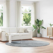 vidaXL ezüstszürke poliészter hosszú szálú bozontos szőnyeg 240x240 cm lakástextília