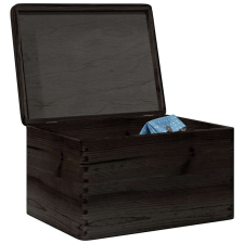 vidaXL Fa doboz tetővel fekete 40x30x23 cm tömör fa fenyő bútor