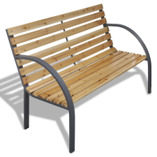 vidaXL Fa és vas kerti pad 120 cm kerti bútor