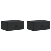 vidaXL Fali éjjeli szekrény 2 pcs Fekete 49 x 34,5 x 20 cm Szerelt Fa