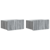 vidaXL Fali éjjeli szekrény 2 pcs Szürke Sonoma 49 x 34,5 x 24 cm