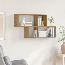 vidaXL Fali polc Tömör tölgy 100x20x53 cm Műgyanta fa bútor
