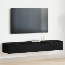 vidaXL Fali Szekrények 2 db Fekete tölgy 68x30x20 cm Mérnöki Fa bútor