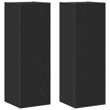 vidaXL Fali TV szekrények 2 db Fekete Tölgy 30,5x30x90 cm Műanyag (862571) bútor