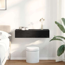 vidaXL Falipolc fiókokkal fekete 80x33x17 cm műszaki fa bútor