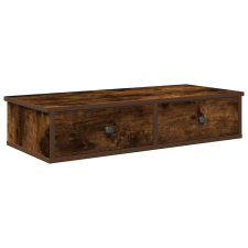 vidaXL Falipolc fiókokkal füstölt tölgy 80x31x17 cm műszaki fa (859954) bútor
