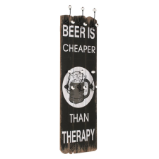 vidaXL falra szerelhető fogas 6 akasztóval 120 x 40 cm „BEER CHEAPER” bútor