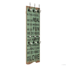vidaXL Falra szerelhető fogas 6 akasztóval 120 x 40 cm „HAPPY LOVE” bútor