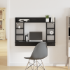 vidaXL falra szerelhető íróasztal fekete tölgy 105x48x75 cm szerelt fa