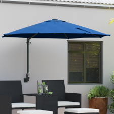 vidaXL Falra szerelhető kerti napernyő LED-del Azúrkék 248 cm kerti bútor