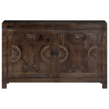vidaXL faragott tömör mangófa tálalószekrény 110 x 35 x 70 cm (247765) bútor