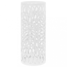 vidaXL Fehér acél esernyőtartó levélmintával bútor