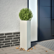vidaXL fehér acél háromszög alakú kerti növénytartó 30 x 26 x 75 cm kerti tárolás