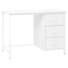 vidaXL Fehér acél ipari stílusú íróasztal fiókokkal 105 x 52 x 75 cm íróasztal