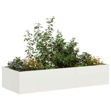 vidaXL fehér acél növénytartó 200x80x40 cm kerti tárolás