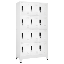 vidaXL fehér acél zárható szekrény 90 x 45 x 180 cm bútor