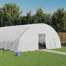 vidaXL fehér acélvázas melegház 36 m² 6 x 6 x 2,85 m kerti tárolás