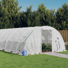 vidaXL fehér acélvázas melegház 40 m² 10x4x2 m kerti tárolás