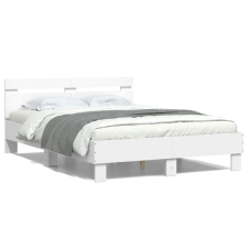 vidaXL Fehér ágykeret fejtámlával és LED-del 120 x 190 cm ágy és ágykellék