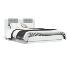 vidaXL fehér ágykeret fejtámlával és LED-világítással 120 x 200 cm ágy és ágykellék