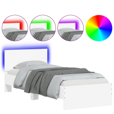 vidaXL fehér ágykeret fejtámlával és LED-világítással 90 x 200 cm (838806) ágy és ágykellék