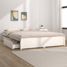 vidaXL fehér ágykeret fiókokkal 140 x 190 cm ágy és ágykellék