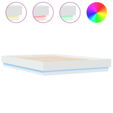 vidaXL fehér ágykeret LED-világítással 150 x 200 cm (3209786) ágy és ágykellék