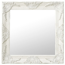 vidaXL Fehér barokk stílusú fali tükör 50 x 50 cm bútor