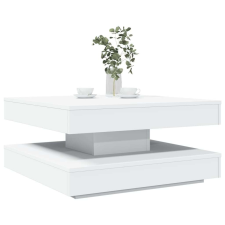 vidaXL fehér dohányzóasztal 360 fokban forgatható 70x70x34,5 cm bútor