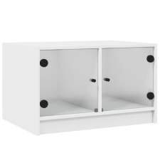 vidaXL fehér dohányzóasztal üvegajtókkal 68x50x42 cm (836364) bútor