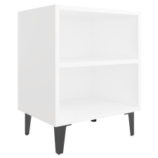 vidaXL fehér éjjeliszekrény fém lábakkal 40 x 30 x 50 cm (805797) bútor