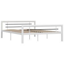vidaXL fehér és fekete fém ágykeret 140 x 200 cm (284547) ágy és ágykellék