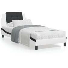 vidaXL fehér és fekete műbőr ágykeret fejtámlával 100x200 cm ágy és ágykellék