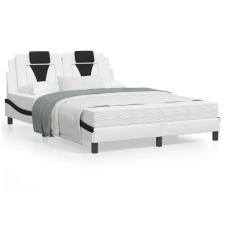 vidaXL fehér és fekete műbőr ágykeret LED-világítással 120 x 200 cm ágy és ágykellék