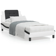 vidaXL fehér és fekete műbőr ágykeret LED-világítással 80 x 200 cm ágy és ágykellék