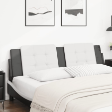 vidaXL fehér és fekete műbőr fejtámla párna 180 cm ágy és ágykellék