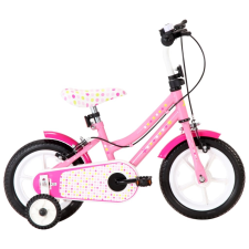 vidaXL fehér és rózsaszín gyerekbicikli 12" gyermek kerékpár