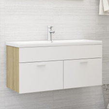 vidaXL fehér és sonoma-tölgy forgácslap mosdószekrény 100x38,5x46 cm fürdőszoba bútor