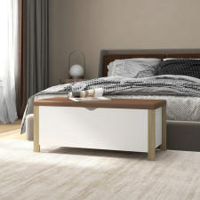 vidaXL fehér és sonoma tölgy színű tárolódoboz párnával 105x40x45 cm bútor