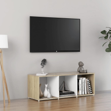 vidaXL fehér és tölgyszínű forgácslap TV-szekrény 107 x 35 x 37 cm bútor