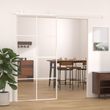 vidaXL fehér ESG üveg és alumínium tolóajtó 102,5x205 cm építőanyag