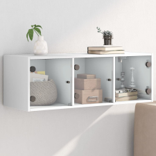 vidaXL Fehér faliszekrény üvegajtókkal 102 x 37 x 35 cm bútor