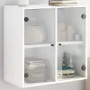 vidaXL Fehér faliszekrény üvegajtókkal 68 x 37 x 68,5 cm