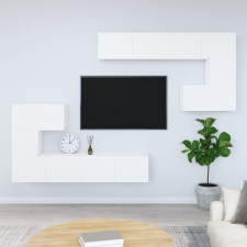 vidaXL fehér falra szerelhető szerelt fa TV-szekrény bútor