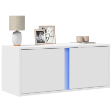 vidaXL fehér falra szerelhető TV-szekrény LED-lámpákkal 80x31x35 cm bútor