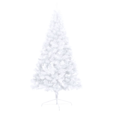 vidaXL fehér fél műkarácsonyfa LED-ekkel és gömbszettel 150 cm (3077569) műfenyő