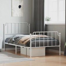 vidaXL fehér fém ágykeret fej- és lábtámlával 100 x 190 cm ágy és ágykellék